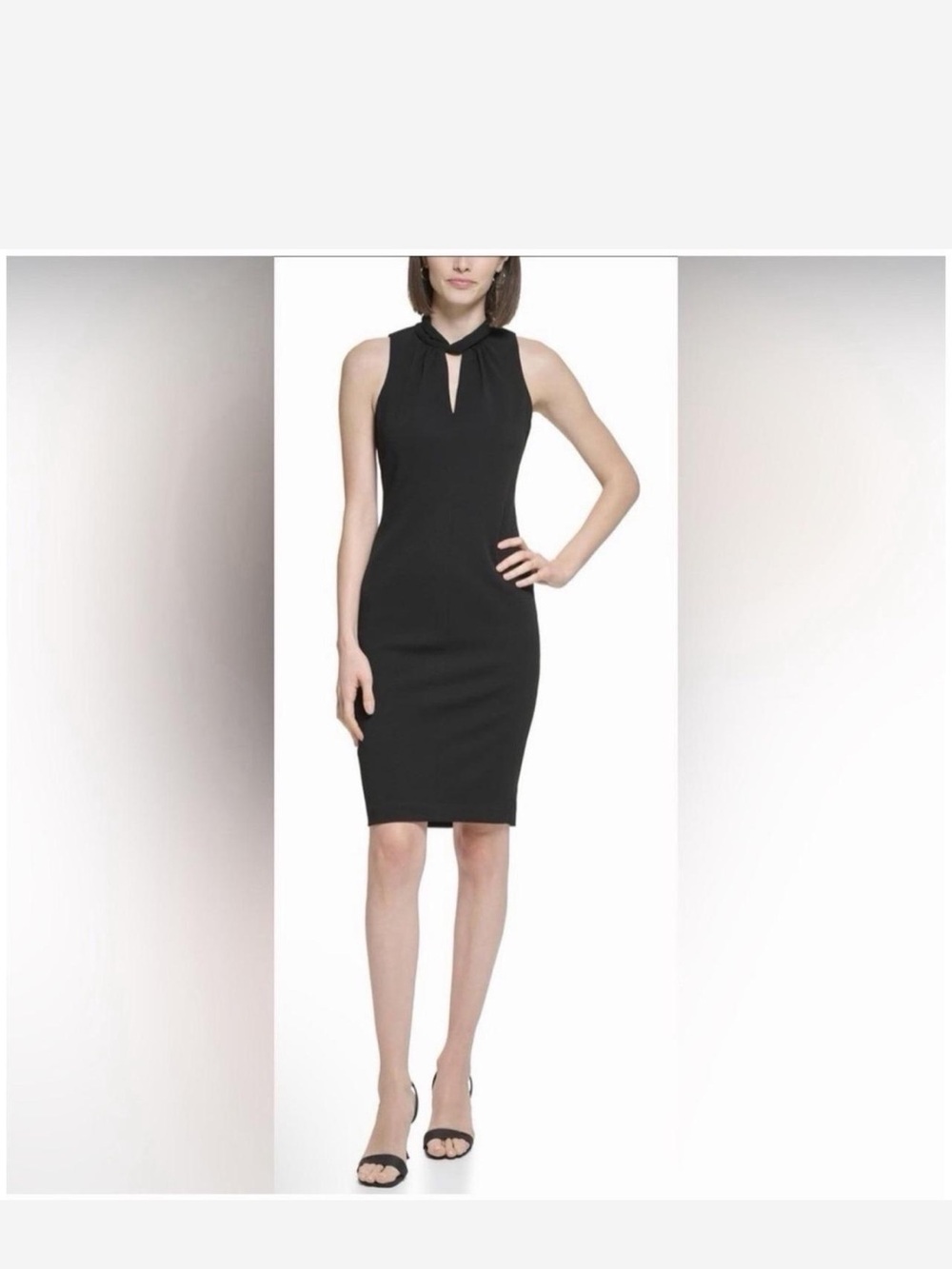 Calvin Klein Black Twist Collar
Keyhole Midi Dress